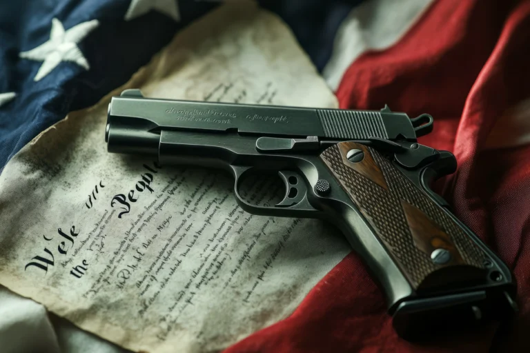 Pistol and Flag